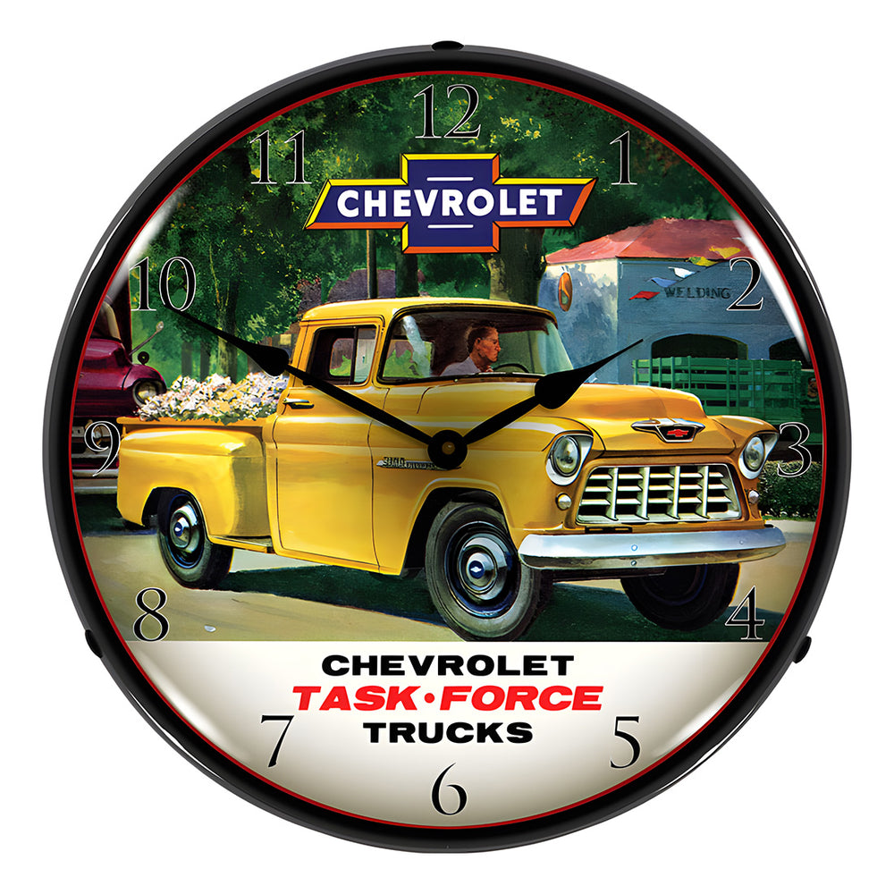 Collectable Sign and Clock 1955 Chevrolet Truck Task Force Backlit Wall Clock-GM1802836-Garage Giant