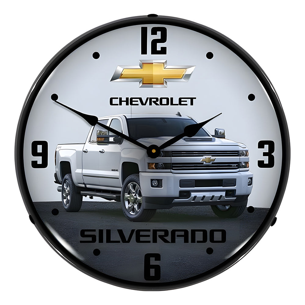 Collectable Sign and Clock 2017 Chevrolet Silverado Backlit Wall Clock-GM1906695-Garage Giant