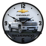Collectable Sign and Clock 2017 Chevrolet Silverado Backlit Wall Clock-GM1906695-Garage Giant 