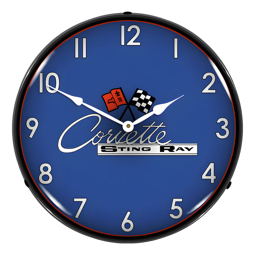 Collectable Sign and Clock C2 Corvette Sting Ray Backlit Wall Clock-GM19081006-Garage Giant