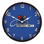 Collectable Sign and Clock C2 Corvette Sting Ray Backlit Wall Clock-GM19081006-Garage Giant 