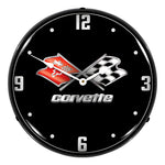 Collectable Sign and Clock C3 Corvette Black Tie Backlit Wall Clock-GM19091017-Garage Giant 