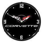 Collectable Sign and Clock C5 Corvette Black Tie Backlit Wall Clock-GM19091019-Garage Giant 
