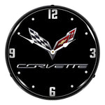 Collectable Sign and Clock C7 Corvette Black Tie Backlit Wall Clock-GM19091021-Garage Giant 
