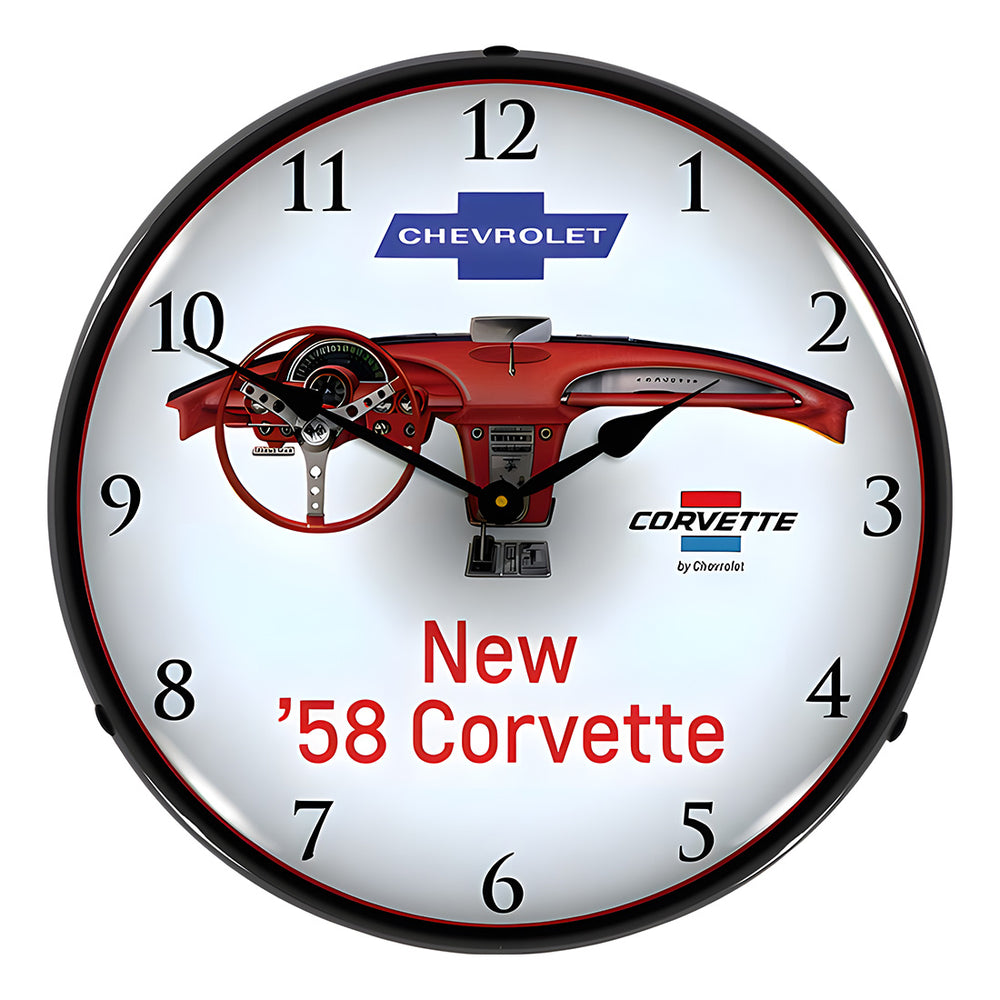 1958 Corvette Dash Backlit Wall Clock