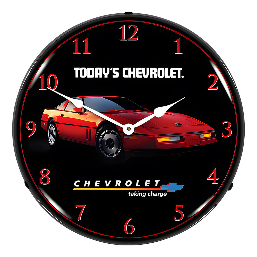 Collectable Sign and Clock 1984 Corvette Backlit Wall Clock-GM23041384-Garage Giant