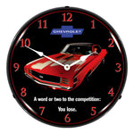 Collectable Sign and Clock 1969 RS SS Camaro Backlit Wall Clock-GM23041388-Garage Giant 