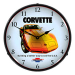 Collectable Sign and Clock 1974 Corvette Backlit Wall Clock-GM23041399-Garage Giant 