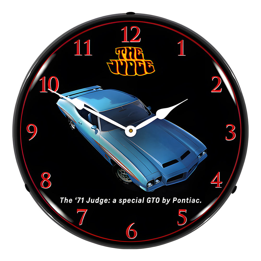 Collectable Sign and Clock 1971 GTO The Judge Backlit Wall Clock-GM23041400-Garage Giant