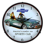 Collectable Sign and Clock 1960 Corvette Backlit Wall Clock-GM23041402-Garage Giant 