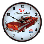 Collectable Sign and Clock 1957 Chevy Convertible Backlit Wall Clock-GM23041403-Garage Giant 