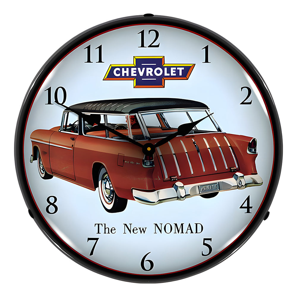 Collectable Sign and Clock 1955 Chevy Nomad Backlit Wall Clock-GM23041405-Garage Giant