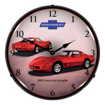 Collectable Sign and Clock 1981 Corvette Backlit Wall Clock-GM23041406-Garage Giant 
