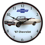 Collectable Sign and Clock 1967 Impala Convertible Backlit Wall Clock-GM23041407-Garage Giant 
