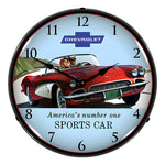 Collectable Sign and Clock 1961 Corvette Backlit Wall Clock-GM23041411-Garage Giant 
