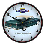 Collectable Sign and Clock 1955 Bel Air Sport Coupe Backlit Wall Clock-GM23041412-Garage Giant 