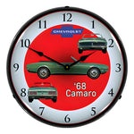 Collectable Sign and Clock 1968 RS Camaro Wall Clock-GM23041413-Garage Giant 