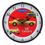 Collectable Sign and Clock 1968 SS Camaro Wall Clock-GM23041414-Garage Giant 
