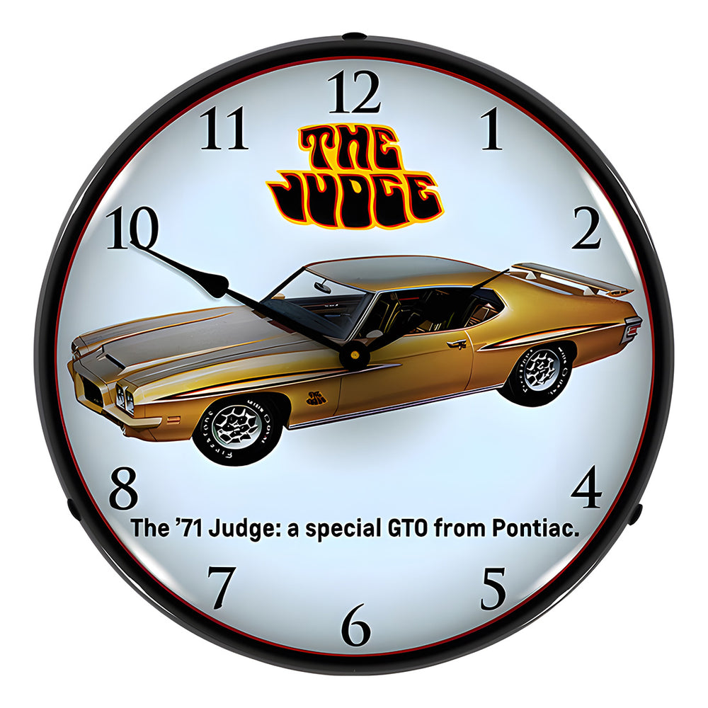 Collectable Sign and Clock 1971 GTO Judge Backlit Wall Clock-GM23041418-Garage Giant