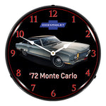 Collectable Sign and Clock 1972 Monte Carlo Backlit Wall Clock-GM23041419-Garage Giant 