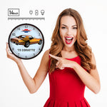 Collectable Sign and Clock 1973 Corvette Backlit Wall Clock-GM23041422-Garage Giant 