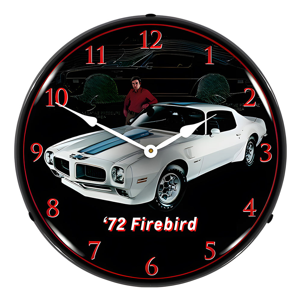 Collectable Sign and Clock 1972 Firebird TA Backlit Wall Clock-GM23041425-Garage Giant