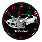Collectable Sign and Clock 1972 Firebird TA Backlit Wall Clock-GM23041425-Garage Giant 