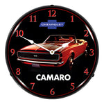 Collectable Sign and Clock 1967 Camaro Convertible Backlit Wall Clock-GM23041426-Garage Giant 