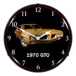 Collectable Sign and Clock 1970 Pontiac GTO Backlit Wall Clock-GM23041427-Garage Giant 