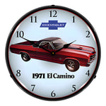 Collectable Sign and Clock 1971 El Camino Backlit Wall Clock-GM23041428-Garage Giant 