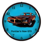Collectable Sign and Clock 1971 Pontiac GTO Backlit Wall Clock-GM23041429-Garage Giant 