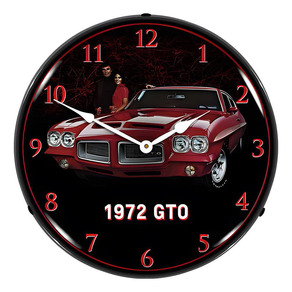 Collectable Sign and Clock 1972 GTO Backlit Wall Clock-GM23051443-Garage Giant