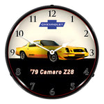 Collectable Sign and Clock 1969 Z28 Camaro Backlit Wall Clock-GM23051454-Garage Giant 
