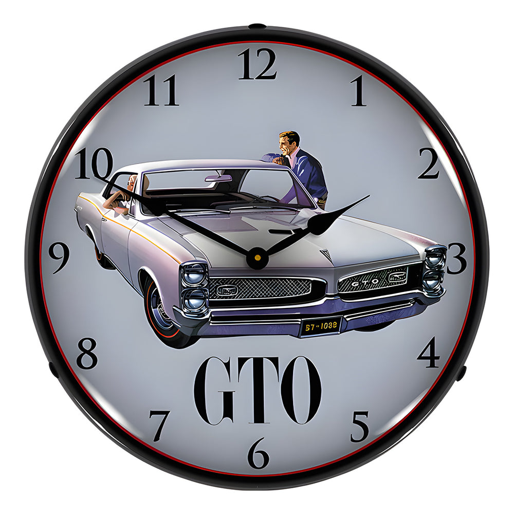 Collectable Sign and Clock 1969 Pontiac Firebird Backlit Wall Clock-GM23051458-Garage Giant