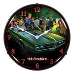 Collectable Sign and Clock 1968 Pontiac Firebird Backlit Wall Clock-GM23051461-Garage Giant 