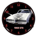 Collectable Sign and Clock 1968 Pontiac GTO Backlit Wall Clock-GM23051464-Garage Giant 
