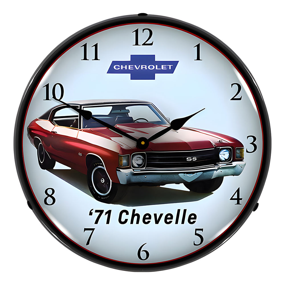 Collectable Sign and Clock 1971 Chevelle SS Backlit Wall Clock-GM23051466-Garage Giant