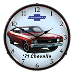 Collectable Sign and Clock 1971 Chevelle SS Backlit Wall Clock-GM23051466-Garage Giant 