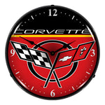 Collectable Sign and Clock Chevrolet Corvette Backlit Wall Clock-GM710139-Garage Giant 