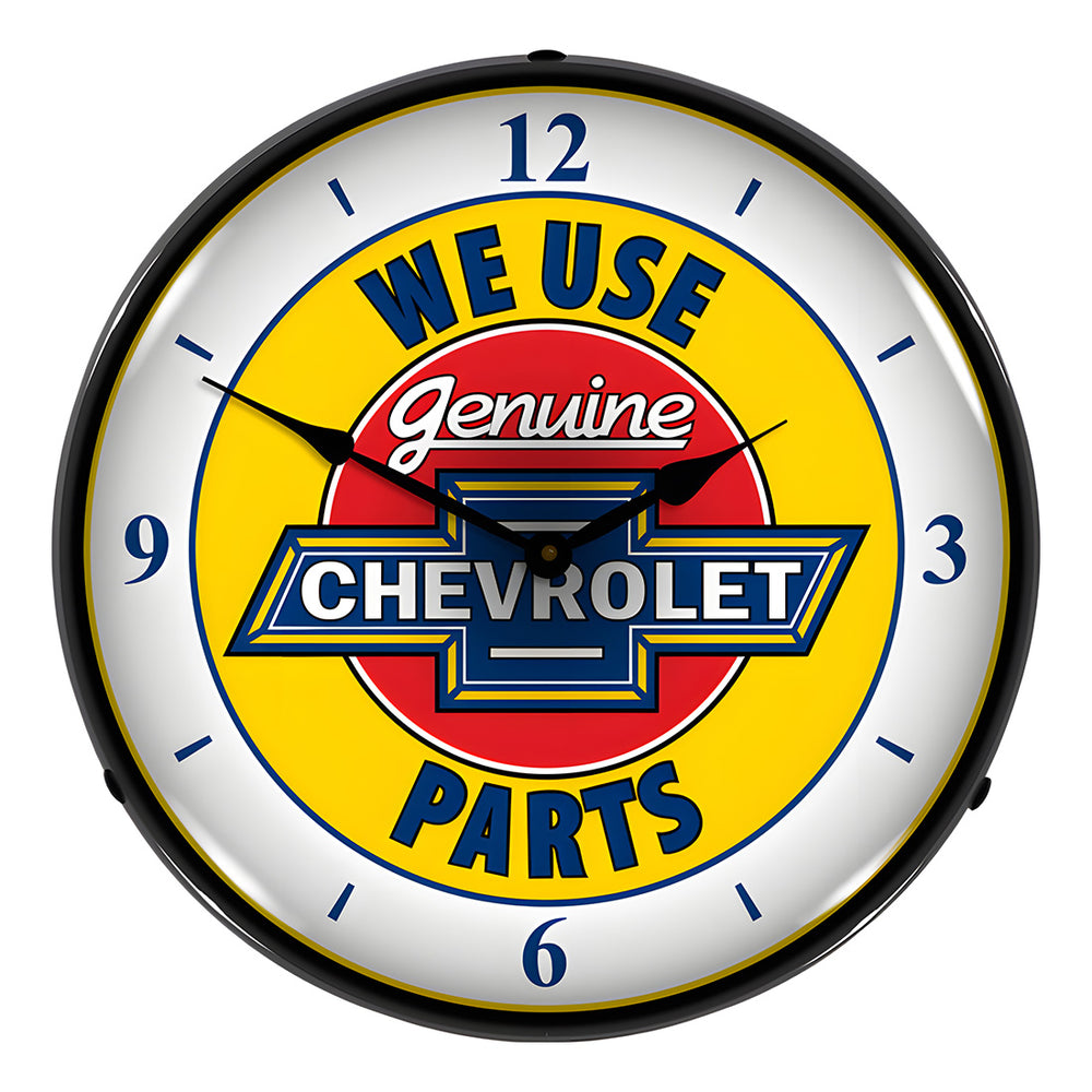 Collectable Sign and Clock Genuine Chevrolet Parts Backlit Wall Clock-GM711170-Garage Giant