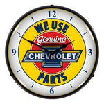 Collectable Sign and Clock Genuine Chevrolet Parts Backlit Wall Clock-GM711170-Garage Giant 