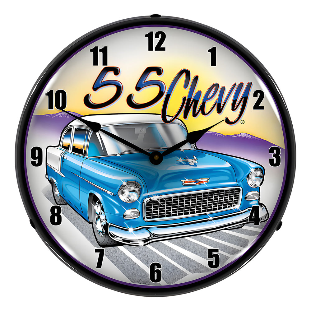 Collectable Sign and Clock 1955 Chevy Backlit Wall Clock-GM712176-Garage Giant