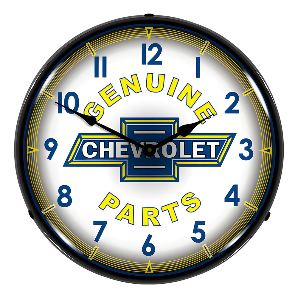 Collectable Sign and Clock Genuine Chevrolet Parts Backlit Wall Clock-GM912231-Garage Giant