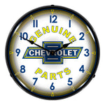 Collectable Sign and Clock Genuine Chevrolet Parts Backlit Wall Clock-GM912231-Garage Giant 