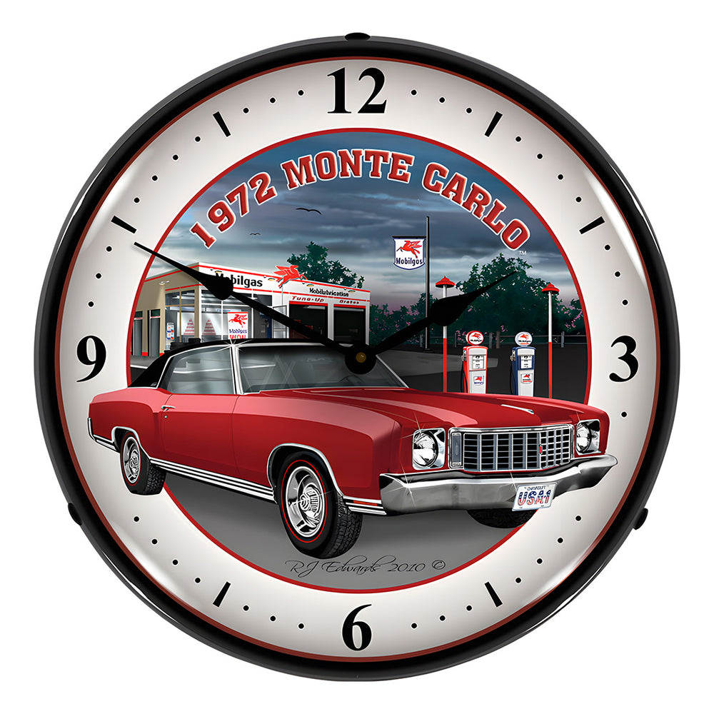 Collectable Sign and Clock 1972 Monte Carlo Backlit Wall Clock-GMRE1005248-Garage Giant