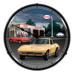 Collectable Sign and Clock 1965 Corvette Backlit Wall Clock-GMRE1005252-Garage Giant 