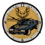 Collectable Sign and Clock Pontiac Firebird Backlit Wall Clock-GMRE1009268-Garage Giant 