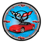 Collectable Sign and Clock Chevrolet Corvette C5 Backlit Wall Clock-GMRE1010272-Garage Giant 
