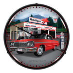 Collectable Sign and Clock 1964 Chevy Impala Backlit Wall Clock-GMRE1012279-Garage Giant 