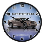Collectable Sign and Clock Camaro G5 Grey Backlit Wall Clock-GMRE1108333-Garage Giant 